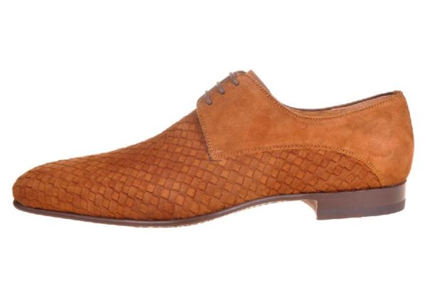 Magnanni suede veterschoen vlecht bruin