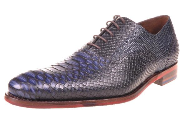 Floris van Bommel veterschoen blauw slangprint - Afbeelding 2