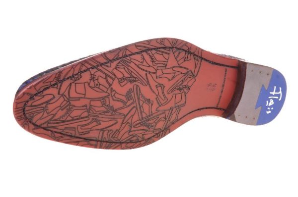 Floris van Bommel veterschoen blauw slangprint - Afbeelding 3