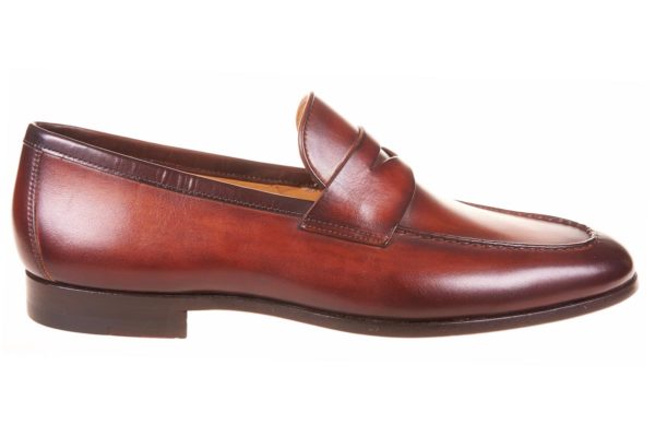 Magnanni instapper cognac leer met leren zool - Afbeelding 2