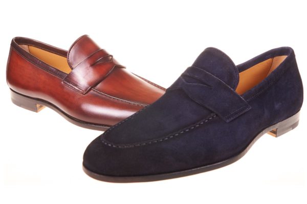 Magnanni instapper cognac leer met leren zool