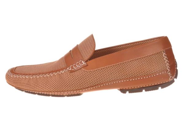 Moreschi automocassin cognac nubuck geperforeerd - Afbeelding 2