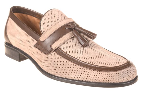Moreschi loafer perforatie beige bruin - Afbeelding 2