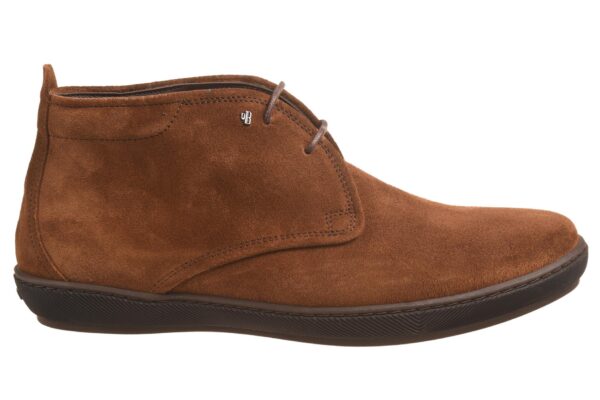 Van Bommel cognac suede boot met rubberzool