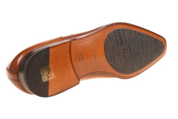Magnanni cognac leer gespschoen met leren zool en slijtvaste rubberen inzet en bijpassende riem - Afbeelding 2