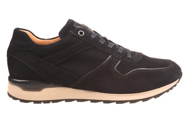 Greve sneaker donkerblauw suede met bijpassende riem