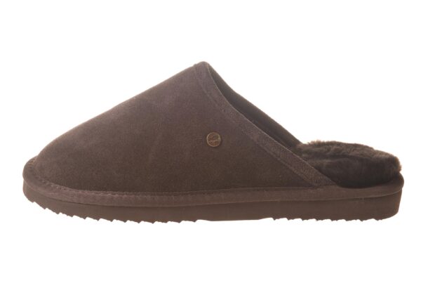 Warmbat pantoffel donkerbruin met echte vachtvoering