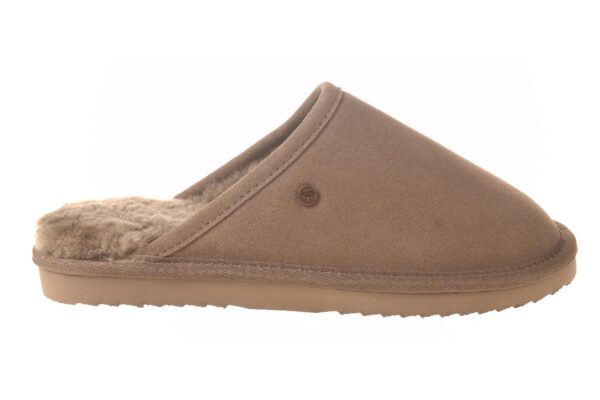 Warmbat pantoffel grijs met echte vachtvoering
