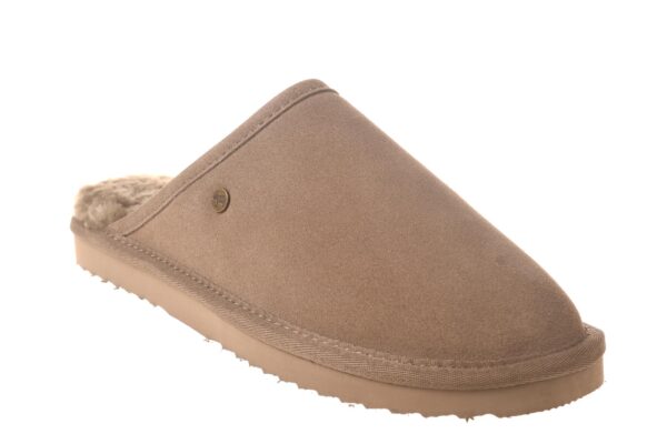 Warmbat pantoffel grijs met echte vachtvoering - Afbeelding 2