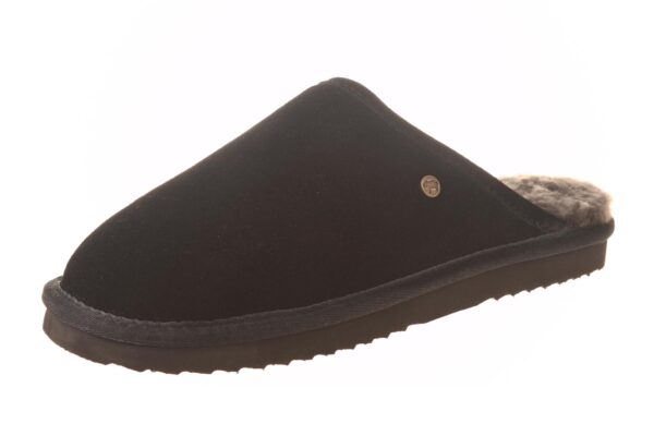 Warmbat pantoffel zwart met echte vachtvoering - Afbeelding 2