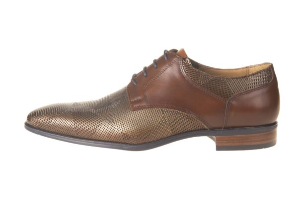 Giorgio veterschoen bruin leer met brons fantasieprint en bijpassende riem
