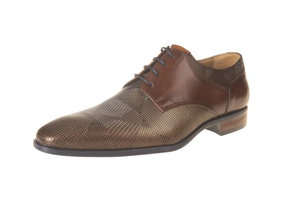 Giorgio veterschoen bruin leer met brons fantasieprint en bijpassende riem - Afbeelding 2