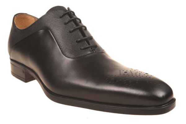 Giorgio zwarte geklede veterschoen met bijpassende riem - Afbeelding 2