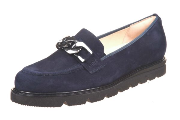 Hassia donkerblauw suede loafer met garnering en sportieve zool - Afbeelding 2