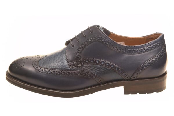 Lorenzi brogue blauw met profielzool en uitneembaar voetbed