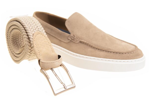 Giorgio instapper suede cognac met bijpassende riem - Afbeelding 3