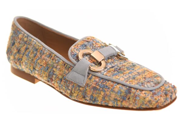Pedro Miralles mocassin boucle lichtblauw met gouden garnering - Afbeelding 2