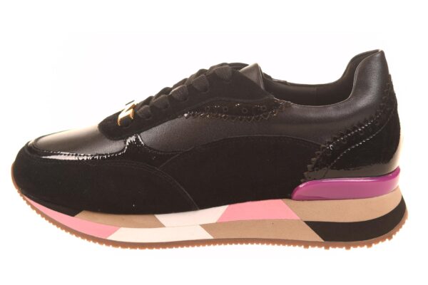Nathan Baume zwart suede lak sneaker multicolor zool