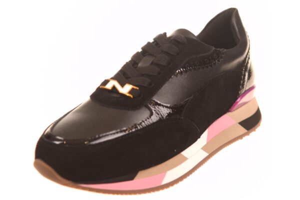 Nathan Baume zwart suede lak sneaker multicolor zool - Afbeelding 2