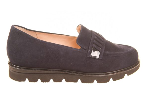 Hassia donkerblauw suede instapper