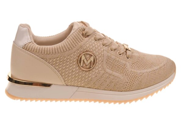 Mexx sneaker beige mesh en gouden accent
