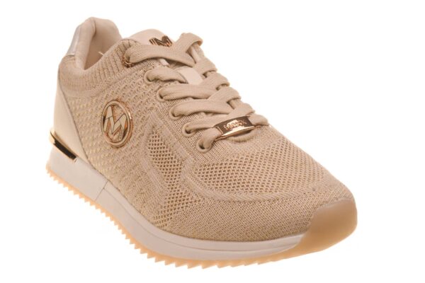 Mexx sneaker beige mesh en gouden accent - Afbeelding 2