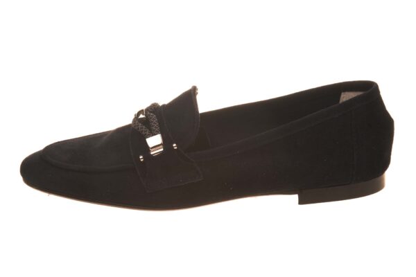 Emia mocassin donkerblauw suede met garnering