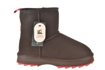 Emu vachtboot zwart suede rode zool