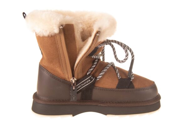 Emu vachtboot bruin combi suede leer met rits