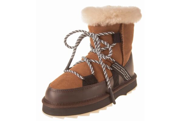 Emu vachtboot bruin combi suede leer met rits - Afbeelding 2