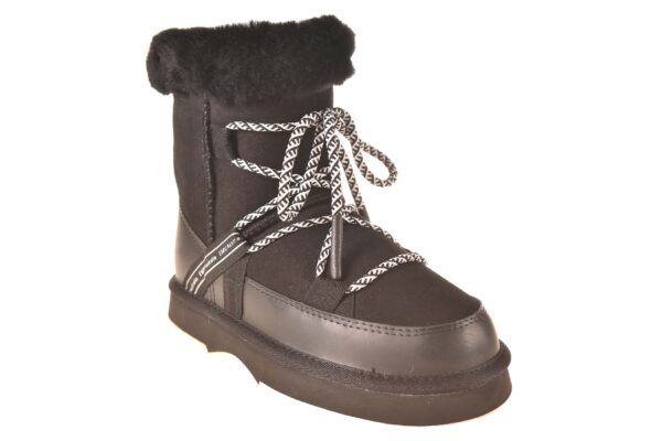 Emu vachtboot zwart combi suede leer met rits - Afbeelding 2