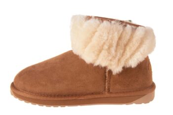 Emu vachtboot cognac suede met vachtrand