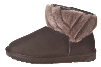 Emu vachtboot zwart suede met vachtrand