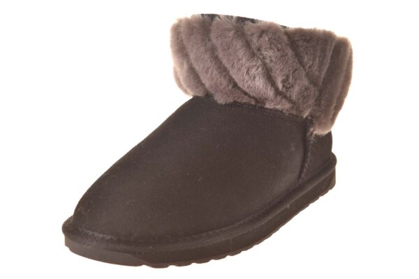Emu vachtboot zwart suede met vachtrand - Afbeelding 2