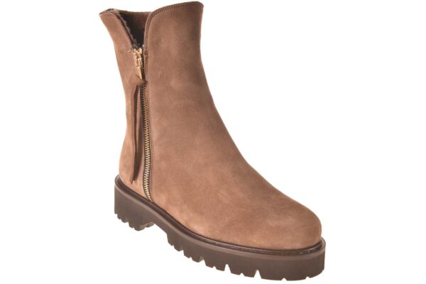 Lorbac vachtboot taupe suede met twee ritsen en profielzool - Afbeelding 2