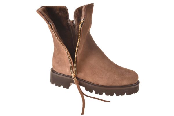 Lorbac vachtboot taupe suede met twee ritsen en profielzool - Afbeelding 3