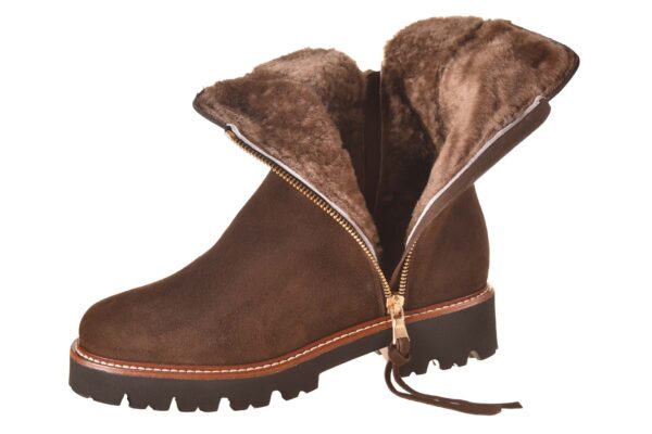 Lorbac vachtboot donkerbruin suede met twee ritsen en profielzool - Afbeelding 2
