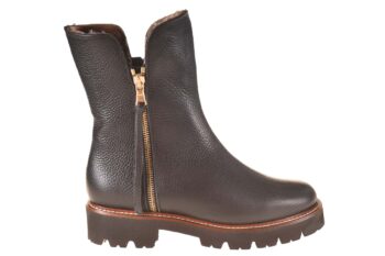 Lorbac vachtboot zwart leer met twee ritsen en profielzool