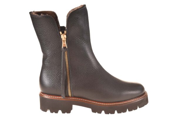 Lorbac vachtboot zwart leer met twee ritsen en profielzool