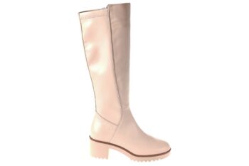 DL Sport lange laars beige leer met elastische achterkant