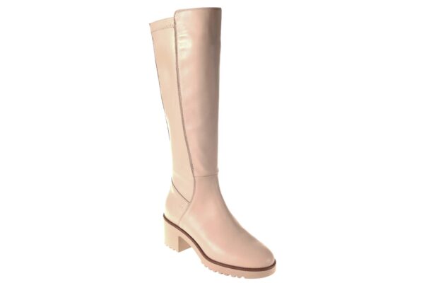 DL Sport lange laars beige leer met elastische achterkant - Afbeelding 2