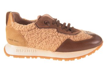 Hispanitas teddy sneaker beige bruin combi