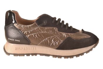 Hispanitas sneaker zwart brons materiaalcombi