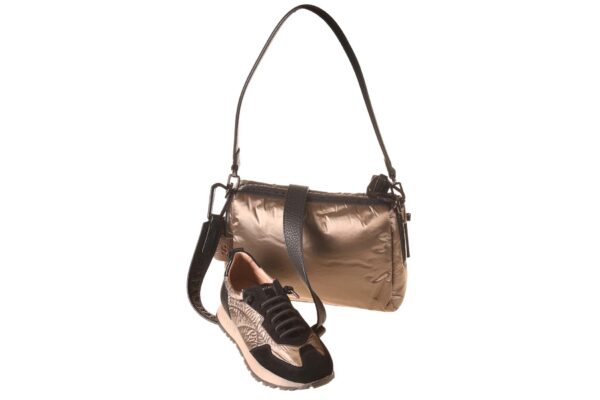 Hispanitas sneaker zwart brons materiaalcombi - Afbeelding 3