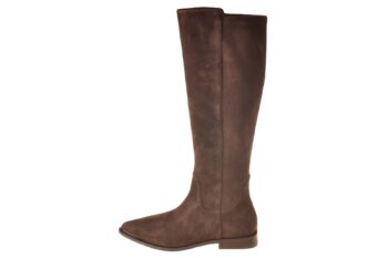 Bella di Roma lange laars donkerbruin suede met elastische kuit