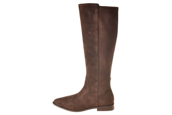 Bella di Roma lange laars donkerbruin suede met elastische kuit