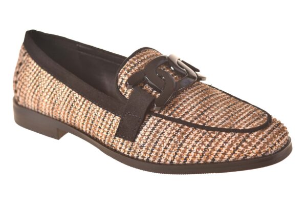 La Strada mocassin pied de poule beige zwart - Afbeelding 2