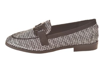 La Strada mocassin pied de poule zwart wit