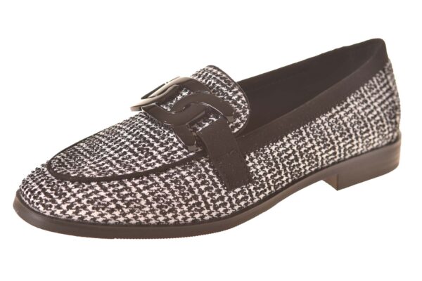 La Strada mocassin pied de poule zwart wit - Afbeelding 2