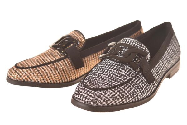 La Strada mocassin pied de poule beige zwart - Afbeelding 3